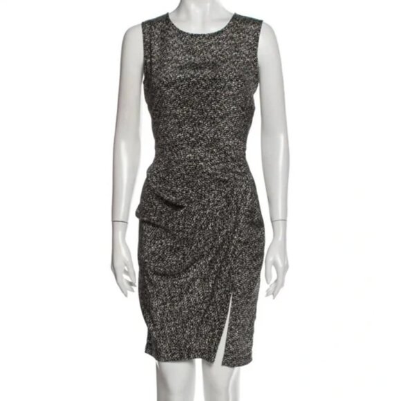 Sea New York Black White Silk Sheath Dress Sleeveless 0 Slit - Picture 1 of 8